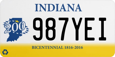 IN license plate 987YEI