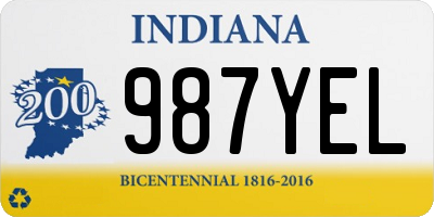 IN license plate 987YEL