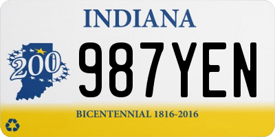 IN license plate 987YEN