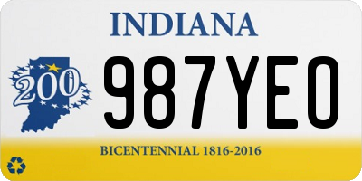 IN license plate 987YEO