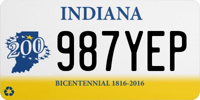 IN license plate 987YEP