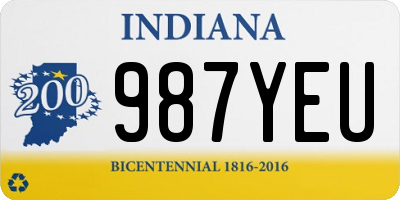 IN license plate 987YEU