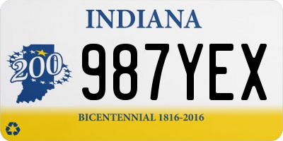 IN license plate 987YEX