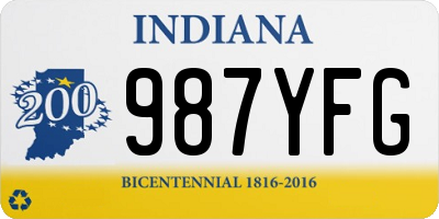 IN license plate 987YFG