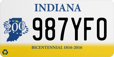 IN license plate 987YFO