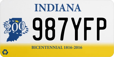 IN license plate 987YFP