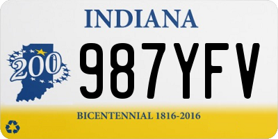 IN license plate 987YFV