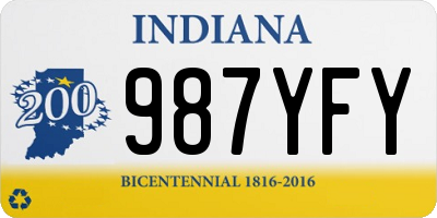 IN license plate 987YFY