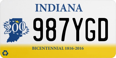 IN license plate 987YGD