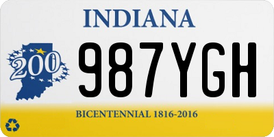 IN license plate 987YGH