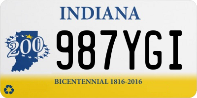 IN license plate 987YGI