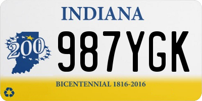 IN license plate 987YGK