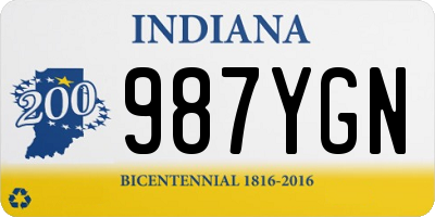 IN license plate 987YGN