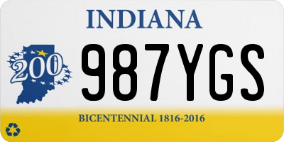 IN license plate 987YGS