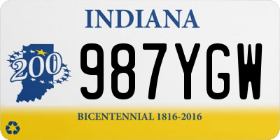 IN license plate 987YGW