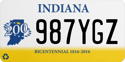 IN license plate 987YGZ