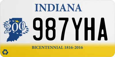 IN license plate 987YHA