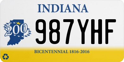 IN license plate 987YHF