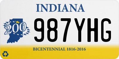 IN license plate 987YHG