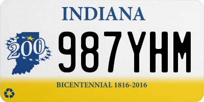 IN license plate 987YHM