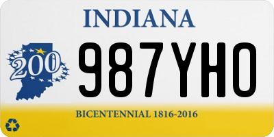 IN license plate 987YHO