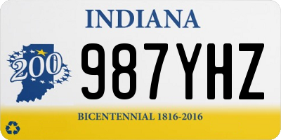 IN license plate 987YHZ