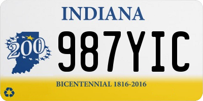 IN license plate 987YIC