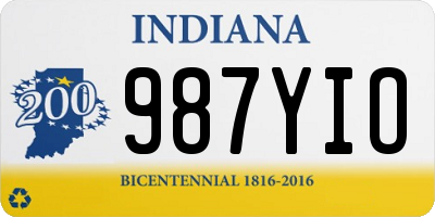 IN license plate 987YIO