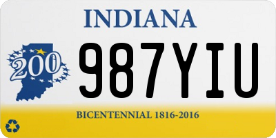 IN license plate 987YIU