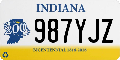 IN license plate 987YJZ