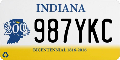 IN license plate 987YKC