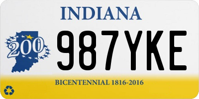 IN license plate 987YKE