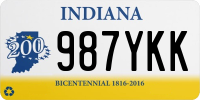 IN license plate 987YKK