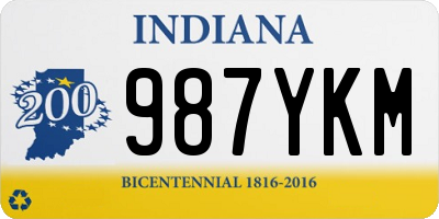 IN license plate 987YKM