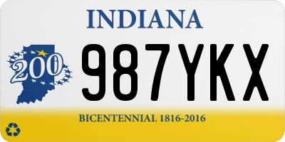 IN license plate 987YKX