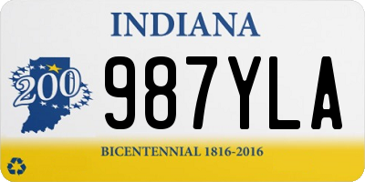 IN license plate 987YLA