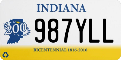 IN license plate 987YLL