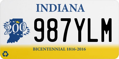 IN license plate 987YLM