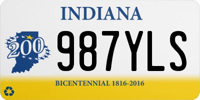 IN license plate 987YLS