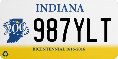 IN license plate 987YLT