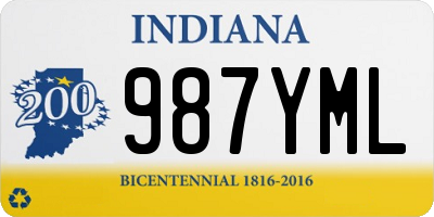 IN license plate 987YML