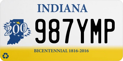 IN license plate 987YMP