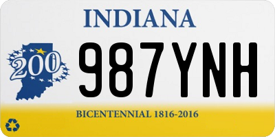 IN license plate 987YNH