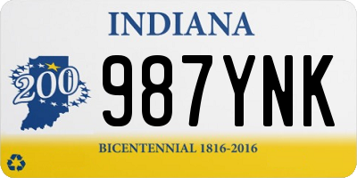 IN license plate 987YNK