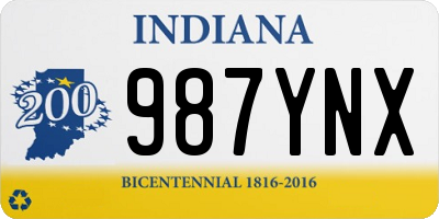 IN license plate 987YNX