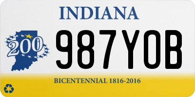 IN license plate 987YOB