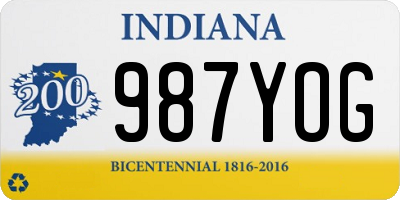 IN license plate 987YOG