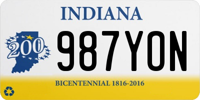 IN license plate 987YON