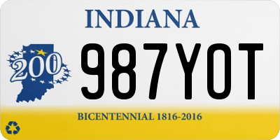 IN license plate 987YOT