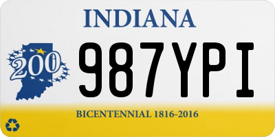 IN license plate 987YPI